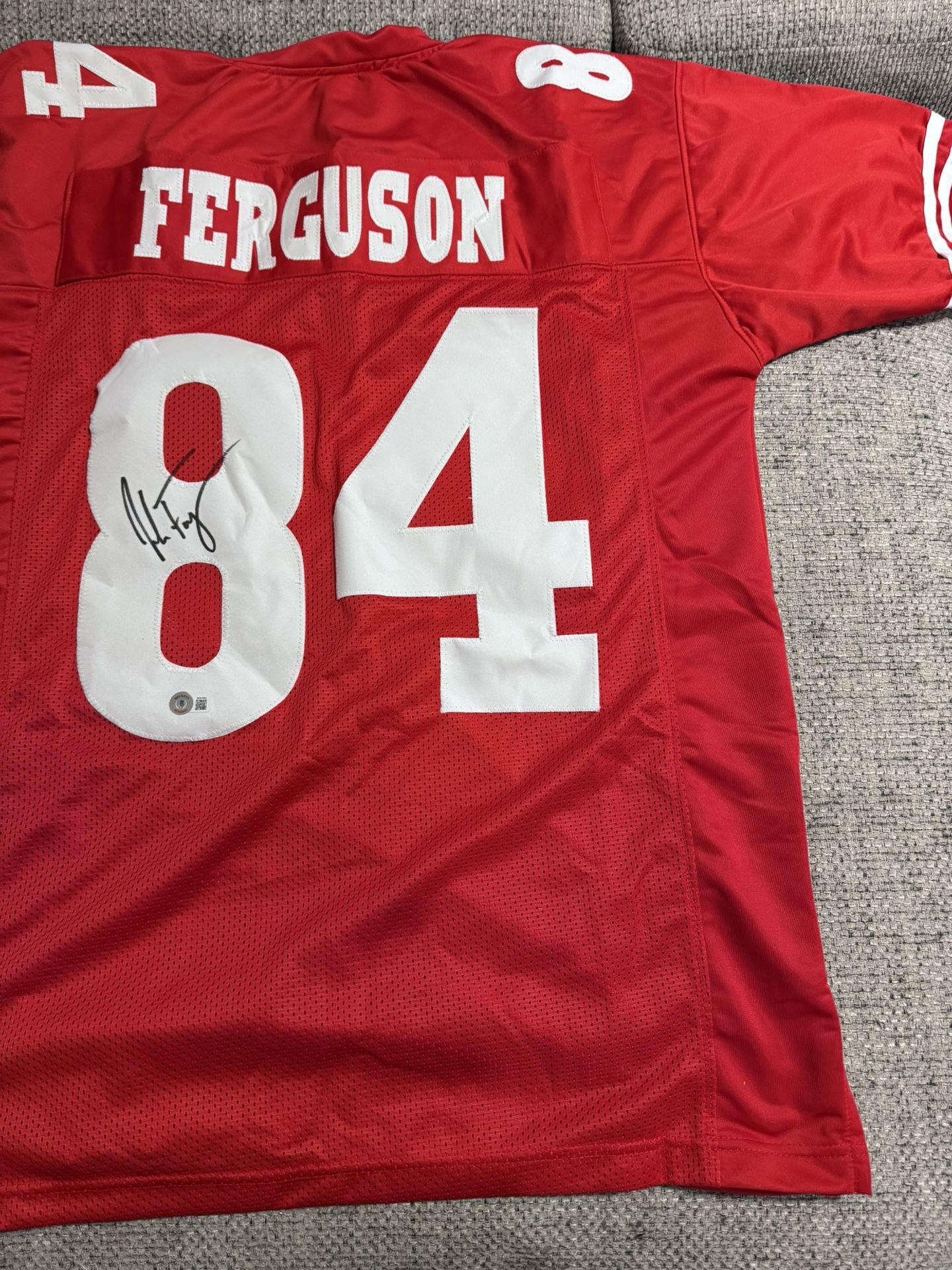 Jake Ferguson Signed Autograph Custom Jersey - Beckett Coa - Wisconsin Badgers