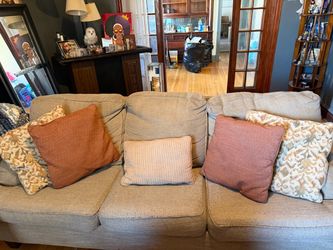 Beige couch.