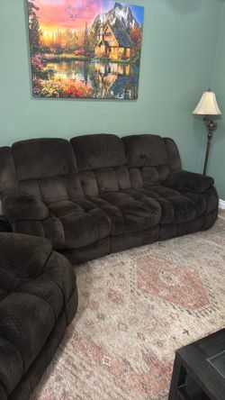 Couch with recliners and recliner chair