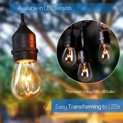 New Open Box Outdoor 52ft String Light 24SKT 