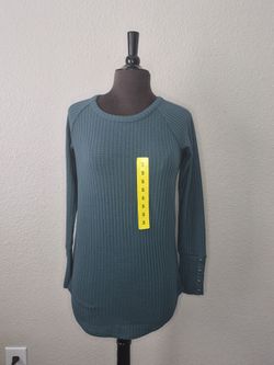 NWT Chaser Shirt Womens Pine Long Sleeve Button Cuffs Knitted Pullover Small