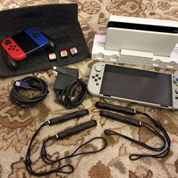 Nintendo Switch OLED Bundle – 4 Joy-Cons + Mario + Case – Ready to Play