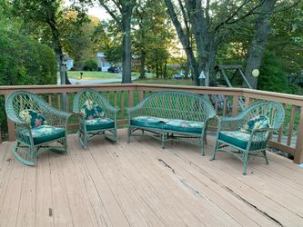 Antique Wicker 1920's Farmhouse Porch Patio Set
