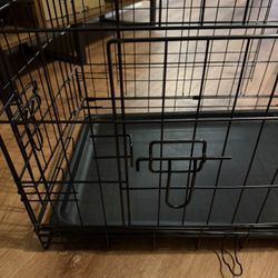 🐶 DC-24D Black Foldable Animal Crate – Heavy Duty Metal Cage