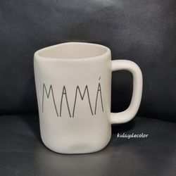 Rae Dunn MAMÁ Coffee Mug Artisan Collection Magenta White Ceramic Farmhouse Cup