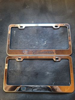 Chrome Cadillac license plate cover
