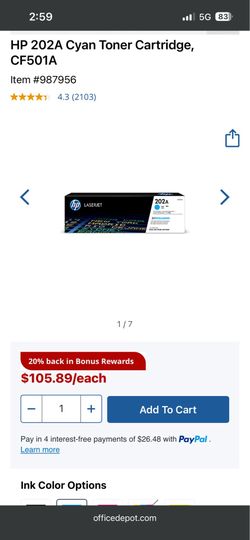 HP 202a Cyan Toner Ink