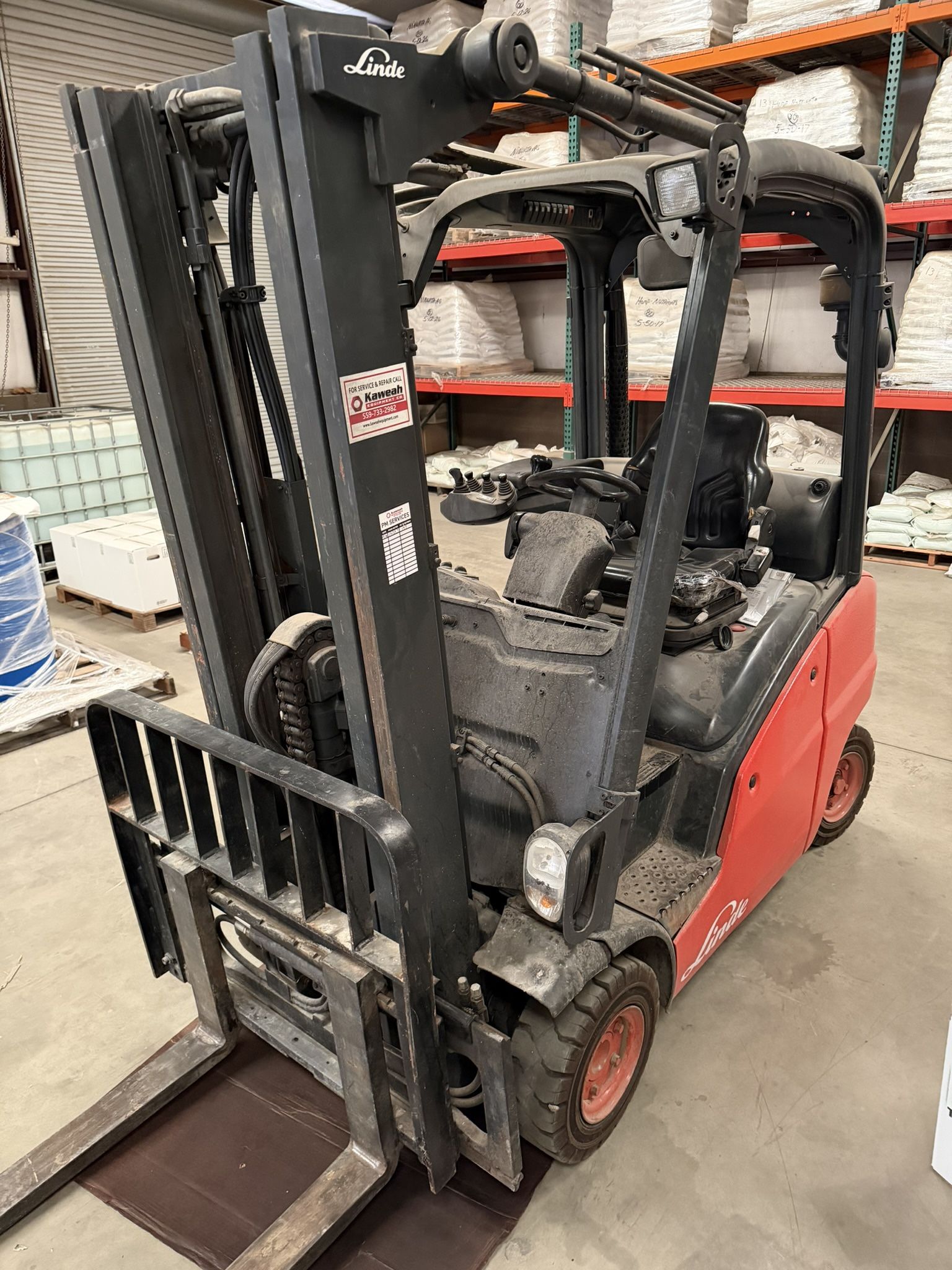Linde H18T Propane Forklift – 3,500–4,000 lb Capacity – Warehouse Kept