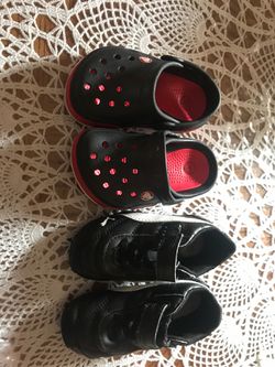 Toddler crocs and puma shoes