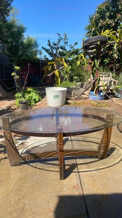 Round Glass Top Coffee Table