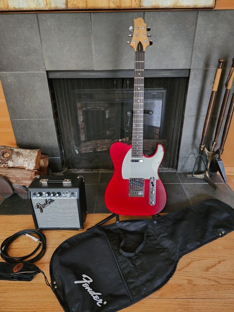 Samick Greg Bennett Signature Telecaster Style Electric Guitar W/ Fender Amp and More