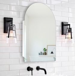 NEW: HESONTH 24x36 Inch Arched Bathroom Medicine Cabinet