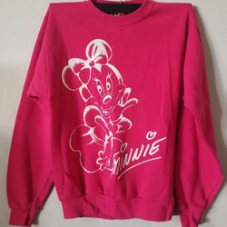 Disney Hot Pink Minnie Sweatshirt  ×Small×