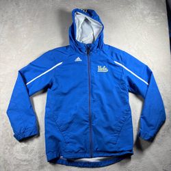 UCLA Adidas Men’s Size XS Blue Climalite Wind Breaker Jacket Hooded #1503