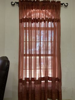 See Through Curtains Orangey-red 84x56