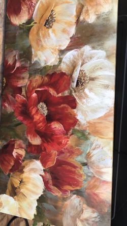 Very Nice Canvas Flower Picture Flame 