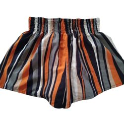 SHEIN VCay Shirred Waist Striped Colorblock Shorts Sz 8"