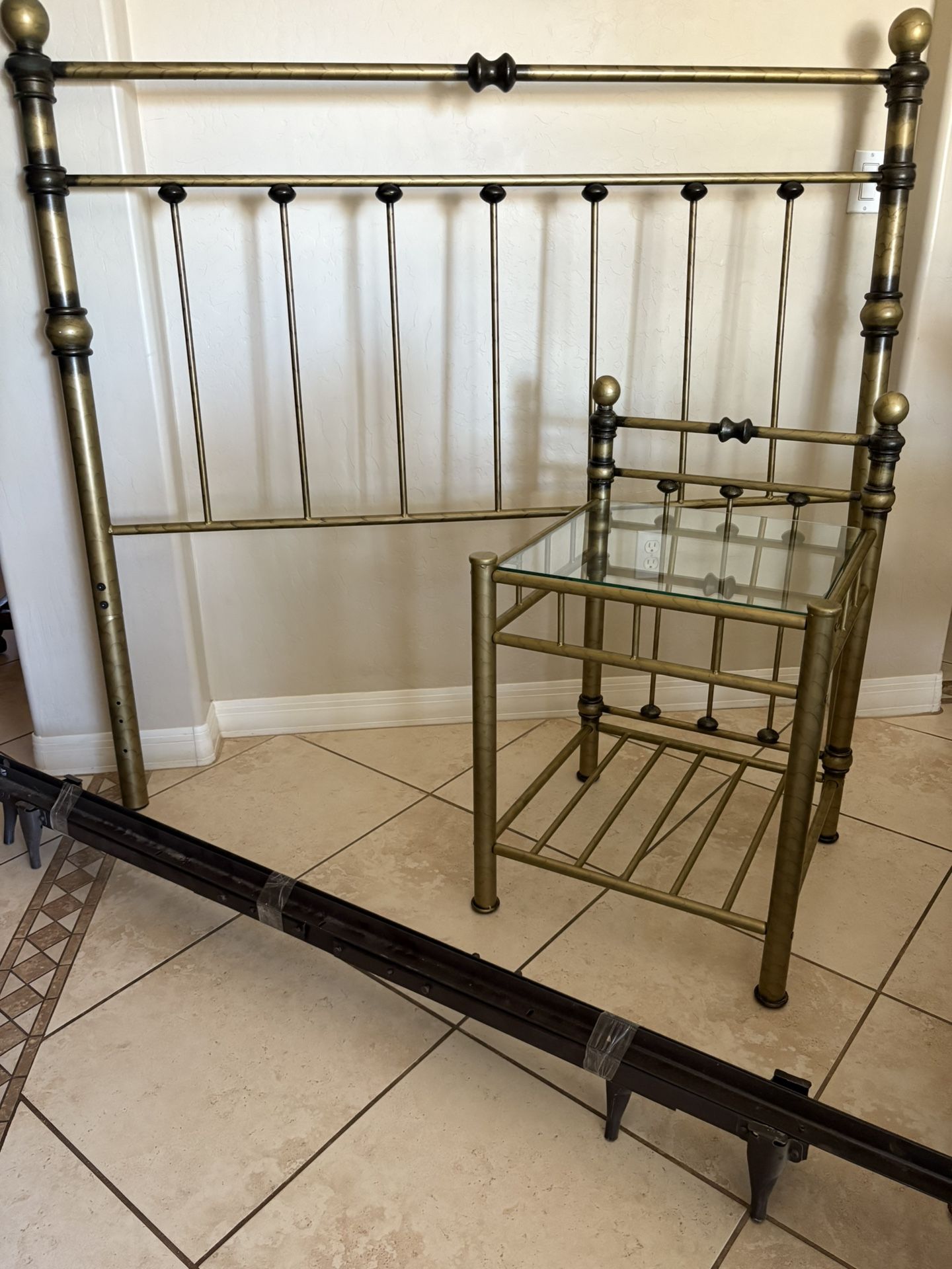 Queen Bed Frame & Side Table