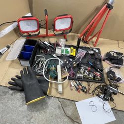 $50 - Tools GRAB BAG #8  : Shop lights, Industrial gloves, soldering irons, solder, remote AC switches  & More