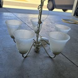  5 Light Chandelier Brushed Nickel