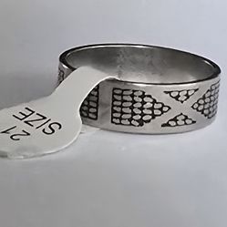QUALITY MENS TITANIUM FOREVER WEAR SILVER ENGRAVED SIZE 11 WIDE ETERNITY BAND