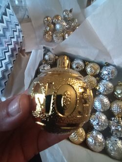 Gold and Silver Christmas Ornament Set of 40
