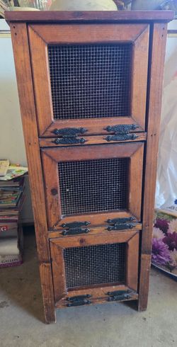 Vintage vegtable storage cabinet