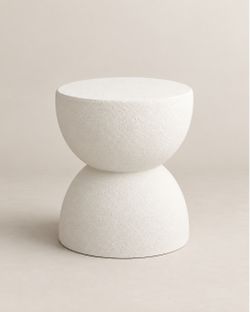 Set of 2 Modern White Sculptural Side Tables