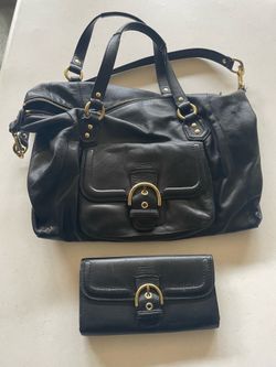 Coach  Black leather purse, and wallet