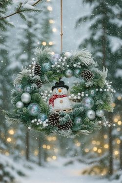 Elegant White Christmas Wreath  26” (New) 🎄