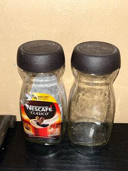 Nescafé Clásico Empty Glass Jars Set of 2