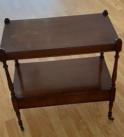 Antique Two Tiered Table With Drawer