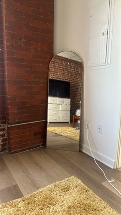 Move out sale -Arched Full Length Floor Mirror – Gold Frame