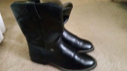 Justin Roper Black Leather Boots