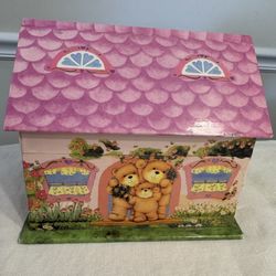 Vintage 1997 Bear Family Cottage Musical Jewelry Box 