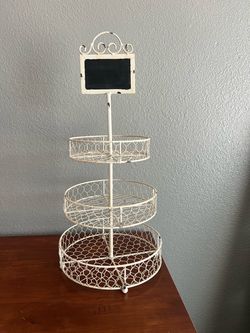 3-Tier Wire Basket Stand with Chalkboard