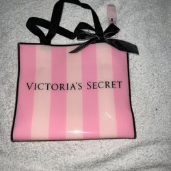 Victoria’s Secret Pink And White Small Hard Plastic Bag New