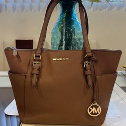 Michael Kors Authentic Purse Leather Top-Zip Tote Bag 