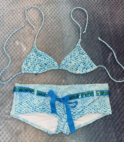 Three piece sequin mermaid bikini, booty shorts, skirt set - Halloween Costume
