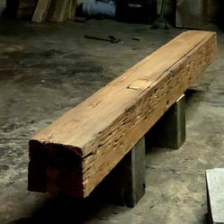 Reclaimed Beam Fireplace Mantel Finished 