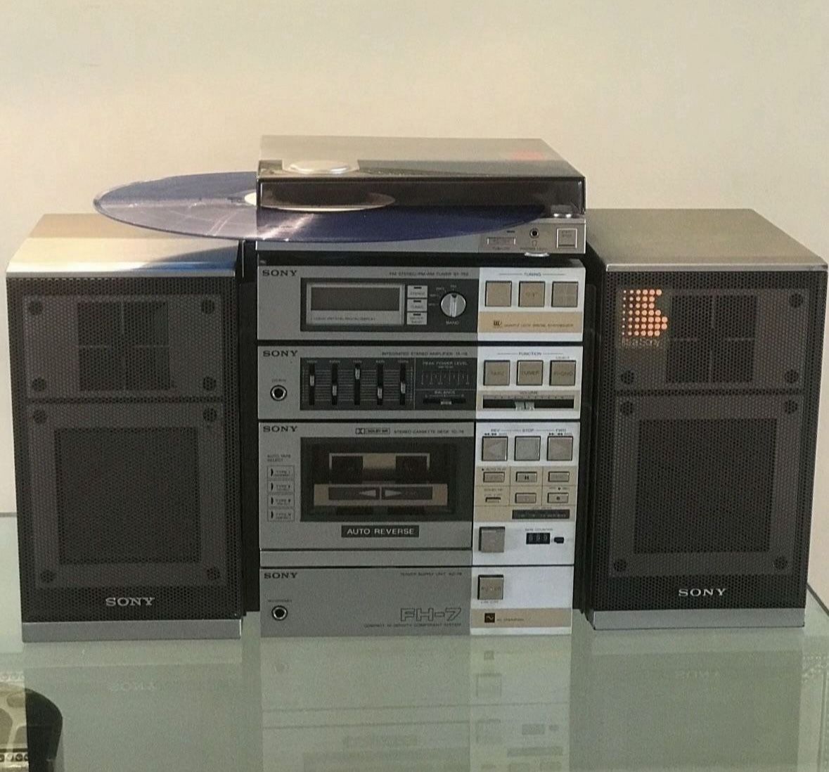 Vintage Sony FH Series FH-7 Boombox Hi Fidelity Stereo Component Cassette AM FM SW MP3 Aux CD With PS-Q7 Turntable