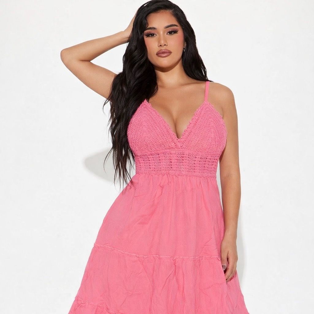 Pink dress open back(small)