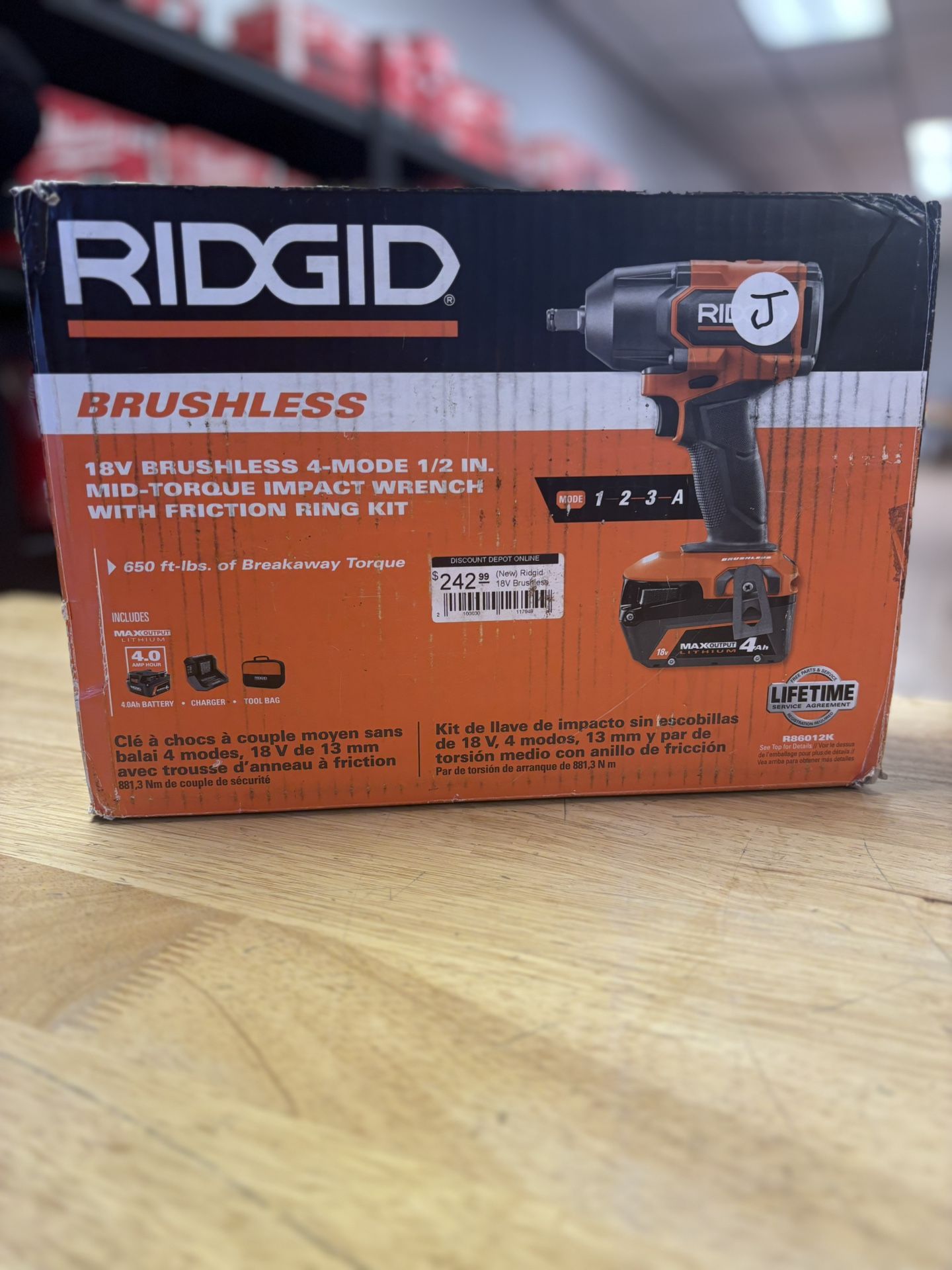 18V Brushless Cordless 1/2 in. Impact Wrench Kit with 4.0 Ah Battery and Charger