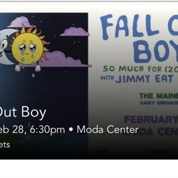 Tickets for Fall Out Boys and Jimmy Eat World