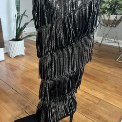 INC  diamanté Fringe Boots