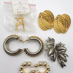Lot of earrings - Gold Vermeil, Gold & Silver tone - 4.5 pairs!
