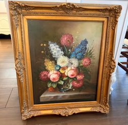 Original oil painting with frame pintura