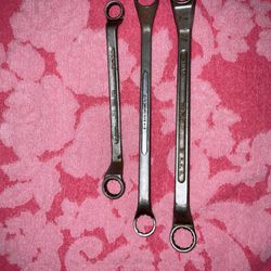 BOX END FORGED STEEL WRENCHES - (2) TRUFIT & (1) DUROCHROME.  USA - $12 for All