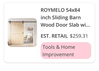 ROYMELO 54x84 Inch Sliding Barn Wood Door Slab