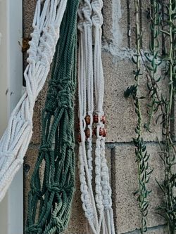 Set of 3 Macrame Hanging Plant Holder